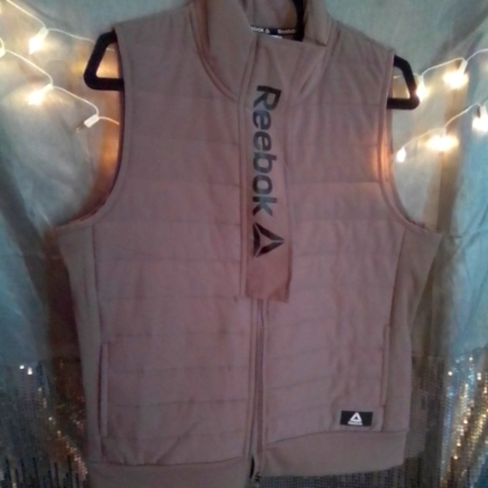 Reebok Stylish, Quilted & Mocha Colored Vest (zip up)